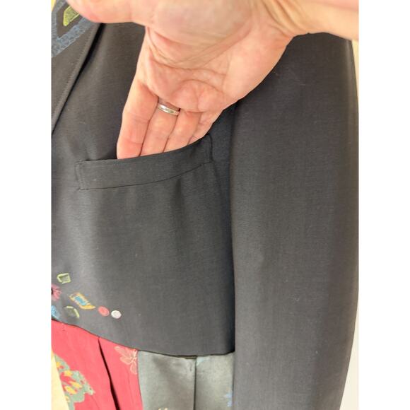 Vintage 90's Staley Gretzinger Black Long Jacket Artwear #50201 One Size - Picture 10 of 11